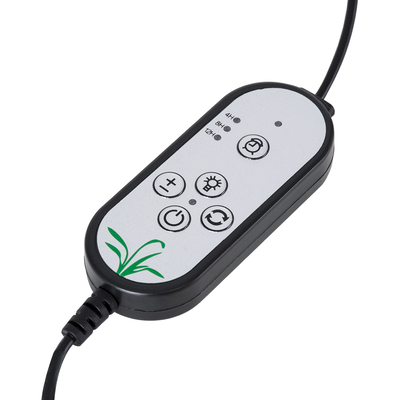 GLOBOSTAR® GROWME 79648 Φωτιστικό Ανάπτυξης Φυτών με Ενσωματωμένο Χειριστήριο LED 5W 150lm 120° DC 5V με USB 2.0 IP20 Πολύχρωμο Πλήρους Φάσματος Κόκκινο 660nm & Μπλε 450nm & UVIR 730nm Dimmable - Sanan SMD Chip - Μαύρο - Μ10 x Π20 x Υ36cm - 2 Χρόνια Εγγύηση