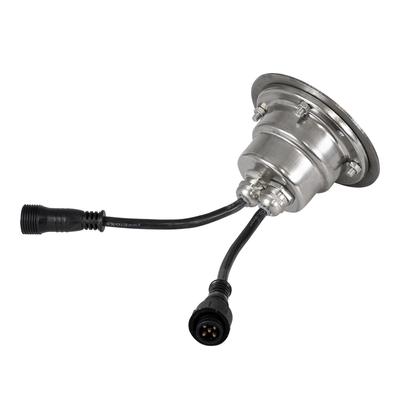 GloboStar® UNDERWATER-GUNE 90406 Υποβρύχιο Χωνευτό Φωτιστικό Σποτ Ειδικό για Σιντριβάνια LED 12W 1020lm 60° DC 24V Αδιάβροχο IP68 Φ10 x Υ7.5cm RGBW DMX512 - Ανοξείδωτο Ατσάλι - 3 Years Warranty