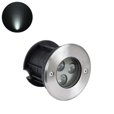 GLOBOSTAR® UNDERWATER-HUNI 90415 Υποβρύχιο Χωνευτό Σποτ για Σιντριβάνια/Πισίνες LED 3W 300lm 30° DC 24V Αδιάβροχο IP68 Ψυχρό Λευκό 6000K Dimmable - Ανοξείδωτο Ατσάλι 304 - Φ10 x Υ7.5cm - Q9.5 - 3 Χρόνια Εγγύηση