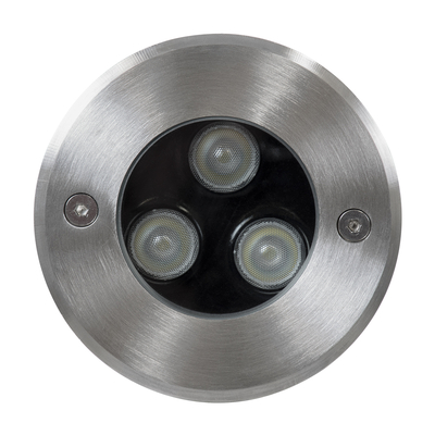 GLOBOSTAR® UNDERWATER-HUNI 90416 Υποβρύχιο Χωνευτό Σποτ για Σιντριβάνια/Πισίνες LED 3W 255lm 30° DC 24V Αδιάβροχο IP68 RGBW DMX512 Dimmable - Ανοξείδωτο Ατσάλι 304 - Φ10 x Υ7.5cm - Q9.5 - 3 Χρόνια Εγγύηση