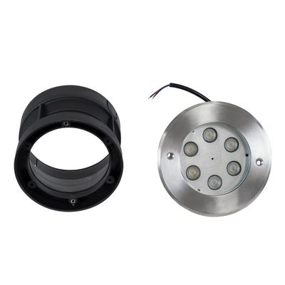 GLOBOSTAR® UNDERWATER-YUNI 90417 Υποβρύχιο Χωνευτό Σποτ για Σιντριβάνια/Πισίνες LED 6W 540lm 30° DC 24V Αδιάβροχο IP68 Θερμό Λευκό 2700K Dimmable - Ανοξείδωτο Ατσάλι 304 - Φ15 x Υ10cm / Q14cm - 3 Χρόνια Εγγύηση