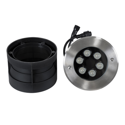 GLOBOSTAR® UNDERWATER-YUNI 90419 Υποβρύχιο Χωνευτό Σποτ για Σιντριβάνια/Πισίνες LED 6W 510lm 30° DC 24V Αδιάβροχο IP68 RGBW DMX512 Dimmable - Ανοξείδωτο Ατσάλι 304 - Φ15 x Υ10cm - Q14cm - 3 Χρόνια Εγγύηση