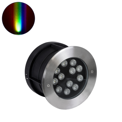 GLOBOSTAR® UNDERWATER-TUNI 90422 Υποβρύχιο Χωνευτό Σποτ για Σιντριβάνια/Πισίνες LED 12W 1020lm 30° DC 24V Αδιάβροχο IP68 RGBW DMX512 Dimmable - Ανοξείδωτο Ατσάλι 304 - Φ18 x Υ11cm - Q17.5 - 3 Χρόνια Εγγύηση