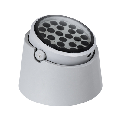 GLOBOSTAR® FLOODRANA 90489 Κινούμενος Προβολέας Σποτ Wall Washer LED 36W 3240lm 5° DC 24V Αδιάβροχο IP67 Θερμό Λευκό 2700K Dimmable - Bridgelux SMD Chip - Γκρι - Μ26.5 x Π26.5 x Υ20cm - 3 Χρόνια Εγγύηση