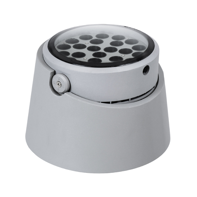 GLOBOSTAR® FLOODRANA 90489 Κινούμενος Προβολέας Σποτ Wall Washer LED 36W 3240lm 5° DC 24V Αδιάβροχο IP67 Θερμό Λευκό 2700K Dimmable - Bridgelux SMD Chip - Γκρι - Μ26.5 x Π26.5 x Υ20cm - 3 Χρόνια Εγγύηση