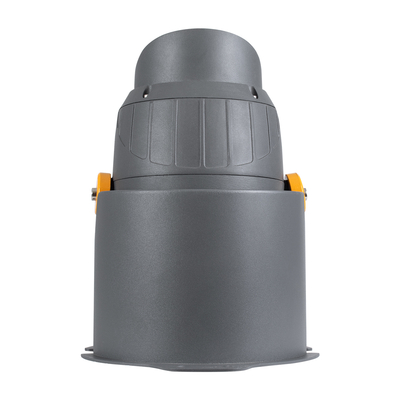 GLOBOSTAR® FLOODSIMA 90493 Κινούμενος Προβολέας Σποτ Wall Washer με Αντιθαμβωτική Γρίλια LED 24W 2160lm 30° DC 24V Αδιάβροχο IP67 Θερμό Λευκό 2700K Dimmable - Bridgelux SMD Chip - Γκρι Ανθρακί - Μ14.5 x Π24.2 x Υ22.5cm - 3 Χρόνια Εγγύηση