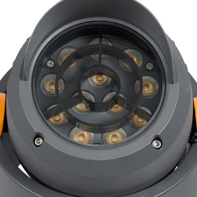 GLOBOSTAR® FLOODSIMA 90493 Κινούμενος Προβολέας Σποτ Wall Washer με Αντιθαμβωτική Γρίλια LED 24W 2160lm 30° DC 24V Αδιάβροχο IP67 Θερμό Λευκό 2700K Dimmable - Bridgelux SMD Chip - Γκρι Ανθρακί - Μ14.5 x Π24.2 x Υ22.5cm - 3 Χρόνια Εγγύηση