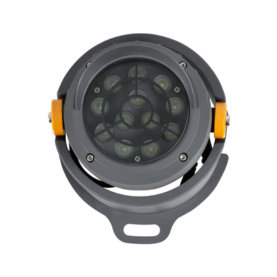 GloboStar® FLOOD-SIMA 90494 Κινούμενος Προβολέας - Σποτ Φωτισμού Wall Washer με Αντιθαμβωτική Γρίλια για Φωτισμό Κτιρίων LED 24W 2040lm 30° DC 24V Αδιάβροχο IP67 Μ14.5 x Π24.2 x Υ22.5cm RGBW DMX512 - Γκρι Ανθρακί - 3 Years Warranty