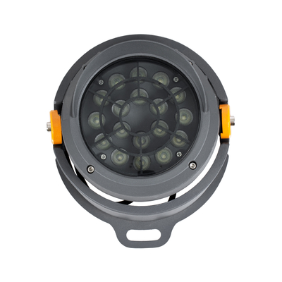 GloboStar® FLOOD-SIMA 90496 Κινούμενος Προβολέας - Σποτ Φωτισμού Wall Washer με Αντιθαμβωτική Γρίλια για Φωτισμό Κτιρίων LED 36W 3060lm 30° DC 24V Αδιάβροχο IP67 Μ21 x Π26 x Υ27cm RGBW DMX512 - Γκρι Ανθρακί - 3 Years Warranty