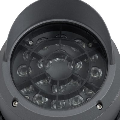 GloboStar® FLOOD-SIMA 90496 Κινούμενος Προβολέας - Σποτ Φωτισμού Wall Washer με Αντιθαμβωτική Γρίλια για Φωτισμό Κτιρίων LED 36W 3060lm 30° DC 24V Αδιάβροχο IP67 Μ21 x Π26 x Υ27cm RGBW DMX512 - Γκρι Ανθρακί - 3 Years Warranty