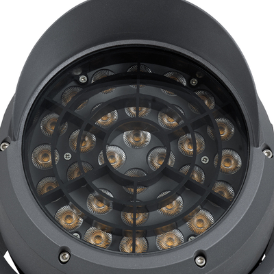 GLOBOSTAR® FLOODSIMA 90497 Κινούμενος Προβολέας Σποτ Wall Washer με Αντιθαμβωτική Γρίλια LED 60W 5400lm 30° DC 24V Αδιάβροχο IP67 Θερμό Λευκό 2700K Dimmable - Bridgelux SMD Chip - Γκρι Ανθρακί - Μ29 x Π24 x Υ28.5cm - 3 Χρόνια Εγγύηση