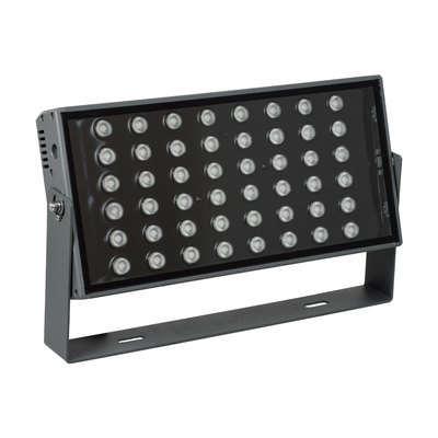 GLOBOSTAR® FLOODZANA 90559 Προβολέας Σποτ Wall Washer LED 100W 8000lm 30° DC 24V Αδιάβροχο IP65 Πολύχρωμο RGBW Dimmable DMX512 - Bridgelux SMD Chip - Γκρι Ανθρακί - Μ45.5 x Π28 x Υ10cm - 3 Χρόνια Εγγύηση