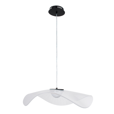 GLOBOSTAR® ACRYLICA 60975 Μοντέρνο Κρεμαστό Φωτιστικό Οροφής LED 20W 2240lm 360° AC 220-240V IP20 Ρυθμιζόμενο Λευκό CCT με On/Off 2700K/4500K/6000K - Lumileds SMD Chip - Διάφανο & Μαύρο Ματ - Μ60 x Π60 x Υ15cm - 3 Χρόνια Εγγύηση