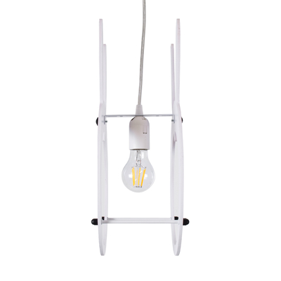 GLOBOSTAR® BUNNY 61577 Παιδικό Κρεμαστό Φωτιστικό Οροφής με Ντουί 1 x E27 AC 220-240V IP20 - Ροζ & Λευκό - Μ27.2 x Π15.5 x Υ40cm