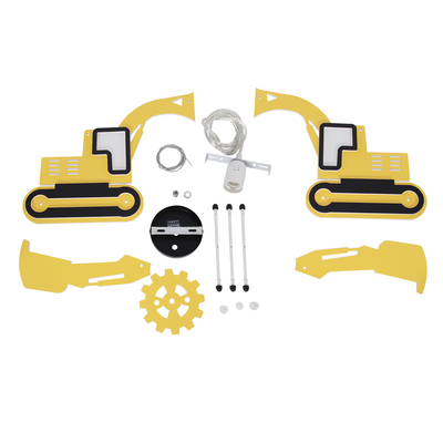 GLOBOSTAR® EXCAVATOR 61579 Παιδικό Κρεμαστό Φωτιστικό Οροφής με Ντουί 1 x E27 AC 220-240V IP20 - Κίτρινο & Μαύρο - Μ45 x Π15.5 x Υ27cm