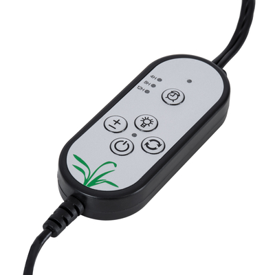 GLOBOSTAR® GROWME 79650 Φωτιστικό Ανάπτυξης Φυτών με Ενσωματωμένο Χειριστήριο LED 10W 300lm 120° DC 5V με USB 2.0 IP20 Πολύχρωμο Πλήρους Φάσματος Κόκκινο 660nm & Μπλε 450nm & UVIR 730nm Dimmable - Sanan SMD Chip - Μαύρο - Μ10 x Π30 x Υ36cm - 2 Χρόνια Εγγύηση