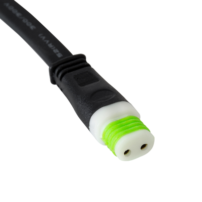 GLOBOSTAR® WWCONNECTOR 90713 2 Pin Σύνδεσμος Τροφοδοσίας για Wall Washers & Προβολείς με Είσοδο 2 x 0.5mm2 & Έξοδο 1 x Αρσενικό Βύσμα Αδιάβροχο IP65 - Μαύρο - Μ15.5 x Π1.5 x Υ1.2cm