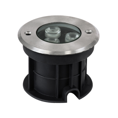 GloboStar® UNDERGROUND-FANI S-90980 Χωνευτό Φωτιστικό Σποτ Δαπέδου LED 12W 1200lm 60° DC 24V Αδιάβροχο IP68 Φ10 x Υ7.5cm Ψυχρό Λευκό 6000K - Ανοξείδωτο Ατσάλι