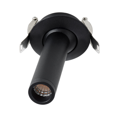 GLOBOSTAR® DALE 60371 Χωνευτό Κινούμενο Downlight Σποτ LED 5W 500lm 36° AC 220-240V IP20 Θερμό Λευκό 2700K - Bridgelux COB Chip & TÜV SÜD Driver - Μαύρο Ματ - Μ6.8 x Π6.8 x Υ10cm / Q5.5cm - 5 Χρόνια Εγγύηση