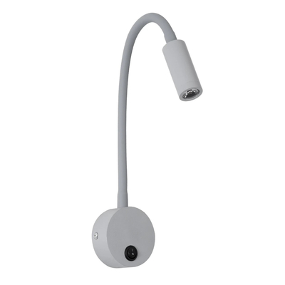 GLOBOSTAR® GOOSE 60877 Μοντέρνο Φωτιστικό Τοίχου - Απλίκα Ξενοδοχείου Reading Light LED 3W 300lm 36° AC 220-240V IP20 Φυσικό Λευκό 4500K - CREE XPE Chip & TÜV SÜD Driver - Γκρι Ανθρακί Ματ - Μ6.5 x Π15 x Υ24.5cm - 3 Χρόνια Εγγύηση