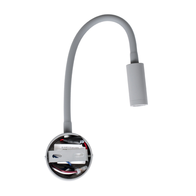 GLOBOSTAR® GOOSE 60877 Μοντέρνο Φωτιστικό Τοίχου - Απλίκα Ξενοδοχείου Reading Light LED 3W 300lm 36° AC 220-240V IP20 Φυσικό Λευκό 4500K - CREE XPE Chip & TÜV SÜD Driver - Γκρι Ανθρακί Ματ - Μ6.5 x Π15 x Υ24.5cm - 3 Χρόνια Εγγύηση