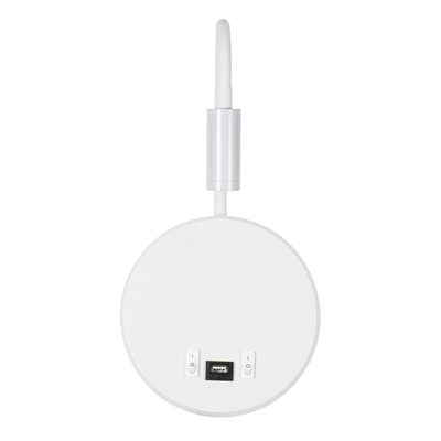 GLOBOSTAR® GOOSE 60881 Μοντέρνο Φωτιστικό Τοίχου - Απλίκα Ξενοδοχείου Reading Light με Φορτιστή USB 3A LED 6W 600lm 36° & 360° AC 220-240V IP20 Φυσικό Λευκό 4500K - CREE XPE & Lumileds SMD Chip & TÜV SÜD Driver - Λευκό Ματ - Μ15.5 x Π15 x Υ30.5cm - 3 Χρόνια Εγγύηση