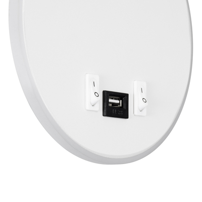 GLOBOSTAR® GOOSE 60881 Μοντέρνο Φωτιστικό Τοίχου - Απλίκα Ξενοδοχείου Reading Light με Φορτιστή USB 3A LED 6W 600lm 36° & 360° AC 220-240V IP20 Φυσικό Λευκό 4500K - CREE XPE & Lumileds SMD Chip & TÜV SÜD Driver - Λευκό Ματ - Μ15.5 x Π15 x Υ30.5cm - 3 Χρόνια Εγγύηση