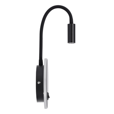 GLOBOSTAR® GOOSE 60883 Μοντέρνο Φωτιστικό Τοίχου - Απλίκα Ξενοδοχείου Reading Light με Φορτιστή USB 3A LED 6W 600lm 36° & 360° AC 220-240V IP20 Φυσικό Λευκό 4500K - CREE XPE & Lumileds SMD Chip & TÜV SÜD Driver - Μαύρο Ματ - Μ15.5 x Π15 x Υ30.5cm - 3 Χρόνια Εγγύηση