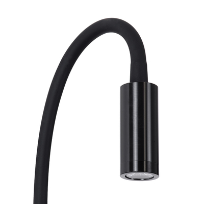 GLOBOSTAR® GOOSE 60883 Μοντέρνο Φωτιστικό Τοίχου - Απλίκα Ξενοδοχείου Reading Light με Φορτιστή USB 3A LED 6W 600lm 36° & 360° AC 220-240V IP20 Φυσικό Λευκό 4500K - CREE XPE & Lumileds SMD Chip & TÜV SÜD Driver - Μαύρο Ματ - Μ15.5 x Π15 x Υ30.5cm - 3 Χρόνια Εγγύηση