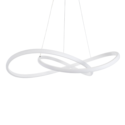 GLOBOSTAR® DEXTER 60914 Μοντέρνο Κρεμαστό Φωτιστικό Οροφής LED 90W 10080lm 300° AC 220-240V IP20 Ρυθμιζόμενο Λευκό CCT με Χειριστήριο από 2700K έως 6000K Dimmable - Lumileds SMD Chip - Λευκό Ματ - Μ73 x Π73 x Υ16cm - 3 Χρόνια Εγγύηση