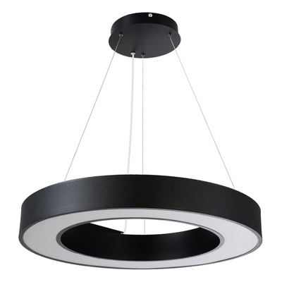 GLOBOSTAR® RA 61194 Μοντέρνο Κρεμαστό Φωτιστικό Οροφής LED 67W 7370lm 120° AC 220-240V IP20 Ρυθμιζόμενο Λευκό CCT με Χειριστήριο από 2700K έως 6000K Dimmable - Lumileds SMD Chip - Μαύρο Ματ - Μ60 x Π60 x Υ8cm - 3 Χρόνια Εγγύηση