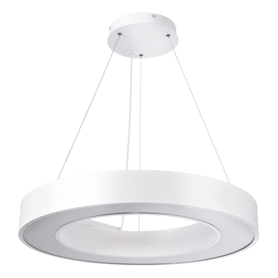 GLOBOSTAR® RA 61195 Μοντέρνο Κρεμαστό Φωτιστικό Οροφής LED 67W 7370lm 120° AC 220-240V IP20 Ρυθμιζόμενο Λευκό CCT με Χειριστήριο από 2700K έως 6000K Dimmable - Lumileds SMD Chip - Λευκό Ματ - Μ60 x Π60 x Υ8cm - 3 Χρόνια Εγγύηση