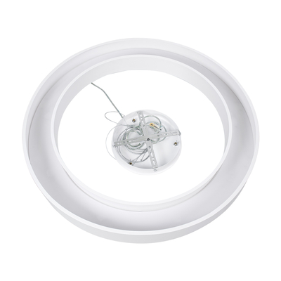 GLOBOSTAR® RA 61197 Μοντέρνο Κρεμαστό Φωτιστικό Οροφής LED 75W 8250lm 120° AC 220-240V IP20 Ρυθμιζόμενο Λευκό CCT με Χειριστήριο από 2700K έως 6000K Dimmable - Lumileds SMD Chip - Λευκό Ματ - Μ80 x Π80 x Υ8cm - 3 Χρόνια Εγγύηση
