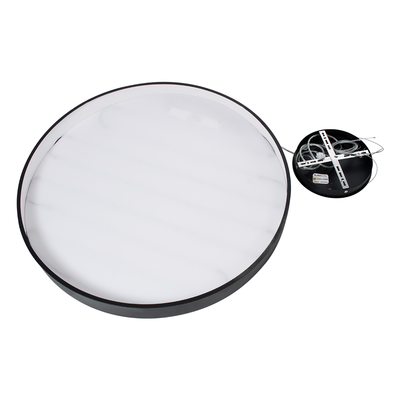 GLOBOSTAR® BURTON 61204-S Μοντέρνο Φωτιστικό Οροφής LED 100W 11020lm 120° AC 220-240V IP20 Ρυθμιζόμενο Λευκό CCT με Χειριστήριο από 2700K έως 6000K Dimmable - Lumileds SMD Chip - Μαύρο Ματ - Μ80 x Π80 x Υ8cm - 3 Χρόνια Εγγύηση