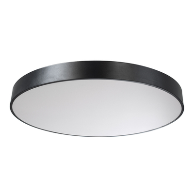 GLOBOSTAR® BURTON 61204-S Μοντέρνο Φωτιστικό Οροφής LED 100W 11020lm 120° AC 220-240V IP20 Ρυθμιζόμενο Λευκό CCT με Χειριστήριο από 2700K έως 6000K Dimmable - Lumileds SMD Chip - Μαύρο Ματ - Μ80 x Π80 x Υ8cm - 3 Χρόνια Εγγύηση