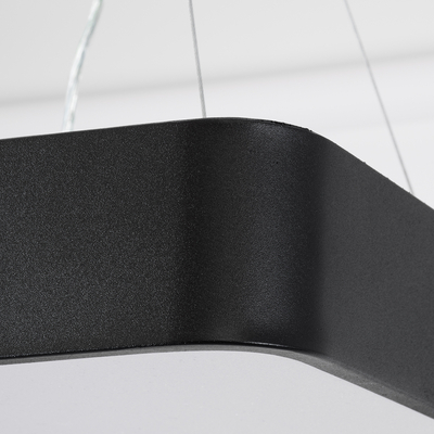 GLOBOSTAR® KAMALA 61206-S Μοντέρνο Φωτιστικό Οροφής LED 67W 7370lm 120° AC 220-240V IP20 Ρυθμιζόμενο Λευκό CCT με Χειριστήριο από 2700K έως 6000K Dimmable - Lumileds SMD Chip - Μαύρο Ματ - Μ40 x Π40 x Υ8cm - 3 Χρόνια Εγγύηση