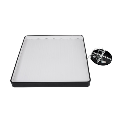 GLOBOSTAR® KAMALA 61210-S Μοντέρνο Φωτιστικό Οροφής LED 100W 11020lm 120° AC 220-240V IP20 Ρυθμιζόμενο Λευκό CCT με Χειριστήριο από 2700K έως 6000K Dimmable - Lumileds SMD Chip - Μαύρο Ματ - Μ80 x Π80 x Υ8cm - 3 Χρόνια Εγγύηση