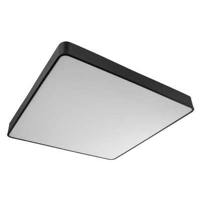 GLOBOSTAR® KAMALA 61210-S Μοντέρνο Φωτιστικό Οροφής LED 100W 11020lm 120° AC 220-240V IP20 Ρυθμιζόμενο Λευκό CCT με Χειριστήριο από 2700K έως 6000K Dimmable - Lumileds SMD Chip - Μαύρο Ματ - Μ80 x Π80 x Υ8cm - 3 Χρόνια Εγγύηση