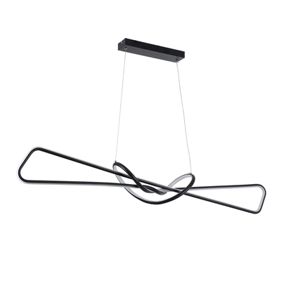 GLOBOSTAR® DOLORES 61279 Μοντέρνο Κρεμαστό Φωτιστικό Οροφής LED 105W 11760lm 300° AC 220-240V IP20 Ρυθμιζόμενο Λευκό CCT με Χειριστήριο από 2700K έως 6000K Dimmable - Lumileds SMD Chip - Μαύρο Ματ - Μ110 x Π17 x Υ17.5cm - 3 Χρόνια Εγγύηση