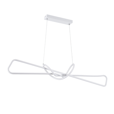 GLOBOSTAR® DOLORES 61280 Μοντέρνο Κρεμαστό Φωτιστικό Οροφής LED 105W 11760lm 300° AC 220-240V IP20 Ρυθμιζόμενο Λευκό CCT με Χειριστήριο από 2700K έως 6000K Dimmable - Lumileds SMD Chip - Λευκό Ματ - Μ110 x Π17 x Υ17.5cm - 3 Χρόνια Εγγύηση