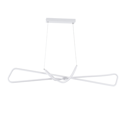 GLOBOSTAR® DOLORES 61280 Μοντέρνο Κρεμαστό Φωτιστικό Οροφής LED 105W 11760lm 300° AC 220-240V IP20 Ρυθμιζόμενο Λευκό CCT με Χειριστήριο από 2700K έως 6000K Dimmable - Lumileds SMD Chip - Λευκό Ματ - Μ110 x Π17 x Υ17.5cm - 3 Χρόνια Εγγύηση