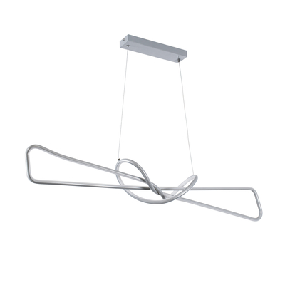 GLOBOSTAR® DOLORES 61281 Μοντέρνο Κρεμαστό Φωτιστικό Οροφής LED 105W 11760lm 300° AC 220-240V IP20 Ρυθμιζόμενο Λευκό CCT με Χειριστήριο από 2700K έως 6000K Dimmable - Lumileds SMD Chip - Νίκελ Βούρτσας - Μ110 x Π17 x Υ17.5cm - 3 Χρόνια Εγγύηση