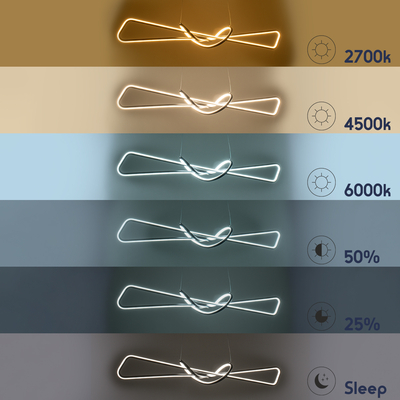 GLOBOSTAR® DOLORES 61281 Μοντέρνο Κρεμαστό Φωτιστικό Οροφής LED 105W 11760lm 300° AC 220-240V IP20 Ρυθμιζόμενο Λευκό CCT με Χειριστήριο από 2700K έως 6000K Dimmable - Lumileds SMD Chip - Νίκελ Βούρτσας - Μ110 x Π17 x Υ17.5cm - 3 Χρόνια Εγγύηση