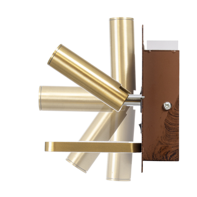 GLOBOSTAR® PALADIN 61362 Μοντέρνο Φωτιστικό Τοίχου - Απλίκα Ξενοδοχείου Reading Light με Φορτιστή USB 3A & Wireless 20W LED 6W 720lm 36° & 360° AC 220-240V IP20 Φυσικό Λευκό 4500K - Bridgelux COB Chip & TÜV SÜD Driver - Καφέ & Χρυσό Βούρτσας - Μ30 x Π11 x Υ12cm - 3 Χρόνια Εγγύηση