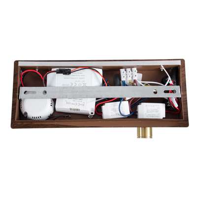 GLOBOSTAR® PALADIN 61362 Μοντέρνο Φωτιστικό Τοίχου - Απλίκα Ξενοδοχείου Reading Light με Φορτιστή USB 3A & Wireless 20W LED 6W 720lm 36° & 360° AC 220-240V IP20 Φυσικό Λευκό 4500K - Bridgelux COB Chip & TÜV SÜD Driver - Καφέ & Χρυσό Βούρτσας - Μ30 x Π11 x Υ12cm - 3 Χρόνια Εγγύηση