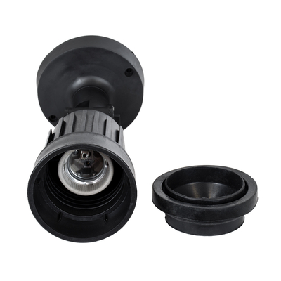 GloboStar® GRASEDO 61615 Βάση Κήπου με Ντουί E27 για Λάμπα Σποτ PAR38 - Αδιάβροχη IP67 - Υψηλής Αντοχής ABS - VDE Certified - Φ9.5 x Υ22cm - Μαύρο - 5 Years Warranty