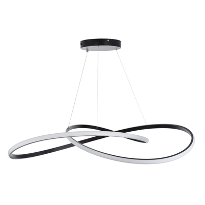 GLOBOSTAR® DEXTER 60917 Μοντέρνο Κρεμαστό Φωτιστικό Οροφής LED 120W 13440lm 300° AC 220-240V IP20 Ρυθμιζόμενο Λευκό CCT με Χειριστήριο από 2700K έως 6000K Dimmable - Lumileds SMD Chip - Μαύρο Ματ - Μ103 x Π103 x Υ22cm - 3 Χρόνια Εγγύηση