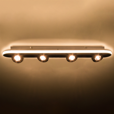 GLOBOSTAR® NESPO 61214 Μοντέρνο Φωτιστικό Οροφής LED 48W 5376lm 360° & 45° AC 220-240V IP20 Ρυθμιζόμενο Λευκό CCT με On/Off 2700K/4500K/6000K - Lumileds SMD Chip - Μαύρο Ματ - Μ80 x Π13 x Υ6.5cm - 3 Χρόνια Εγγύηση