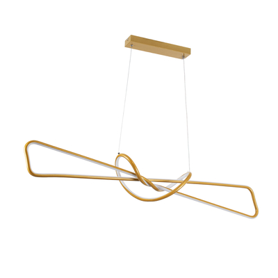 GLOBOSTAR® DOLORES 61282 Μοντέρνο Κρεμαστό Φωτιστικό Οροφής LED 105W 11760lm 300° AC 220-240V IP20 Ρυθμιζόμενο Λευκό CCT με Χειριστήριο από 2700K έως 6000K Dimmable - Lumileds SMD Chip - Χρυσό Βούρτσας - Μ110 x Π17 x Υ17.5cm - 3 Χρόνια Εγγύηση