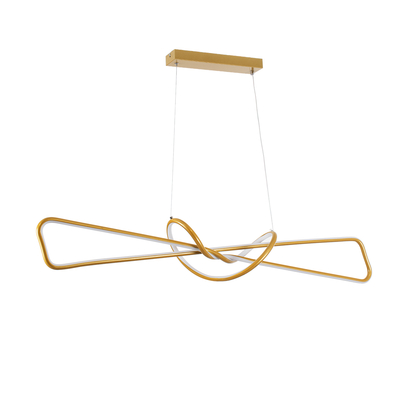 GLOBOSTAR® DOLORES 61282 Μοντέρνο Κρεμαστό Φωτιστικό Οροφής LED 105W 11760lm 300° AC 220-240V IP20 Ρυθμιζόμενο Λευκό CCT με Χειριστήριο από 2700K έως 6000K Dimmable - Lumileds SMD Chip - Χρυσό Βούρτσας - Μ110 x Π17 x Υ17.5cm - 3 Χρόνια Εγγύηση